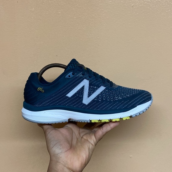 New Balance 860 V10 Running Sneakers Blue Green Volt - Picture 4 of 16